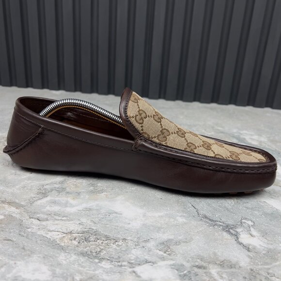 Gucci GG Canvas Vintage Moccasins Brown Leather 10 G or 10.5 US or 44 EUR - Picture 6 of 11